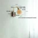 Modern brass and wood wall light fixture bedroom ribbed glass sconce