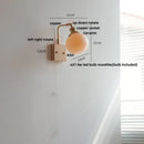 Modern brass and wood wall light fixture bedroom ribbed glass sconce