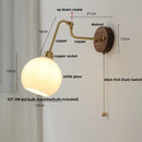 Modern brass and wood wall sconce amber led bathroom light