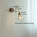Modern brass and wood wall sconce amber led bathroom light