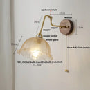 Modern brass and wood wall sconce amber led bathroom light