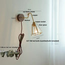 Modern brass and wood wall sconce amber led bathroom light