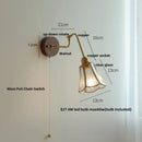 Modern brass and wood wall sconce amber led bathroom light