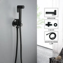 Modern brass bidet spray kit for bathroom with coiled hose