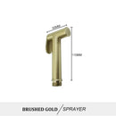 Modern brass bidet spray kit for bathroom with coiled hose