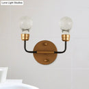 Modern brass & black bulb shaped sconce lamp for bedroom