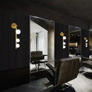 Modern brass & black frosted glass wall lamp for living room