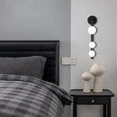 Modern brass & black frosted glass wall lamp for living room