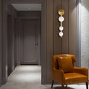 Modern brass & black frosted glass wall lamp for living room