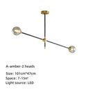 Modern brass & black geometric glass ball chandelier dining room light