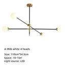 Modern brass & black geometric glass ball chandelier dining room light