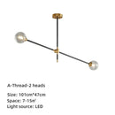 Modern brass & black geometric glass ball chandelier dining room light