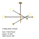 Modern brass & black geometric glass ball chandelier dining room light