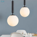 Modern brass & black glass ball led pendant light dining room