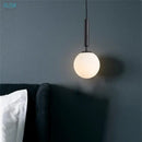 Modern brass & black glass ball led pendant light dining room