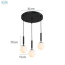 Modern brass & black glass ball led pendant light dining room