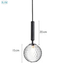 Modern brass & black glass ball led pendant light dining room