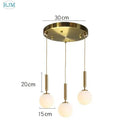 Modern brass & black glass ball led pendant light dining room