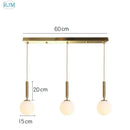 Modern brass & black glass ball led pendant light dining room