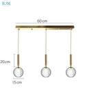 Modern brass & black glass ball led pendant light dining room