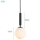 Modern brass & black glass ball led pendant light dining room
