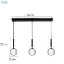 Modern brass & black glass ball led pendant light dining room