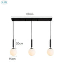 Modern brass & black glass ball led pendant light dining room