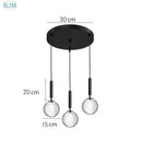 Modern brass & black glass ball led pendant light dining room