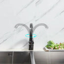Modern brass black kitchen sink faucet with curved swivel spout