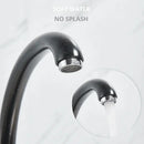 Modern brass black kitchen sink faucet with curved swivel spout