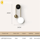 Modern brass & black led wall sconce living room spherical light