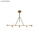 Modern brass & black orb shade chandelier dining room light