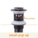Modern brass black pop up drain stopper bathroom sink overflow