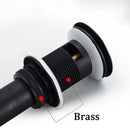 Modern brass black pop up drain stopper bathroom sink overflow