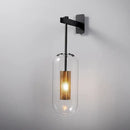 Modern brass & black sconce lights – bedroom glass wall sconce