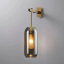 Modern brass & black sconce lights – bedroom glass wall sconce
