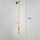 Modern brass & black sconce lights – bedroom glass wall sconce