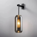 Modern brass & black sconce lights – bedroom glass wall sconce