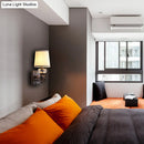 DecorBites™ Modern Brass/Black Wall Mount Light with Cone Shade - Contemporary Fabric Sconce