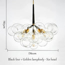 Modern brass bubble chandelier glass led bedroom lighting
