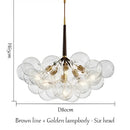 Modern brass bubble chandelier glass led bedroom lighting