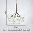Modern brass bubble chandelier glass led bedroom lighting