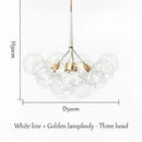 Modern brass bubble chandelier glass led bedroom lighting