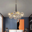 Modern brass bubble chandelier glass led bedroom lighting