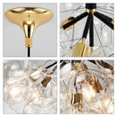 Modern brass bubble chandelier glass led bedroom lighting