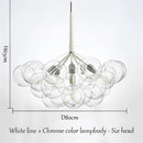 Modern brass bubble chandelier glass led bedroom lighting