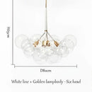 Modern brass bubble chandelier glass led bedroom lighting