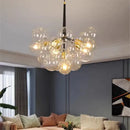 Modern brass bubble chandelier glass led bedroom lighting