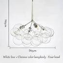 Modern brass bubble chandelier glass led bedroom lighting