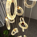 Modern brass bubble crystal led chandelier bedroom pendant light